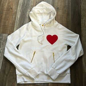 Aviator Nation Pullover White Sweatshirt Hoodie Heart Stitch Size XS SOLD OUT